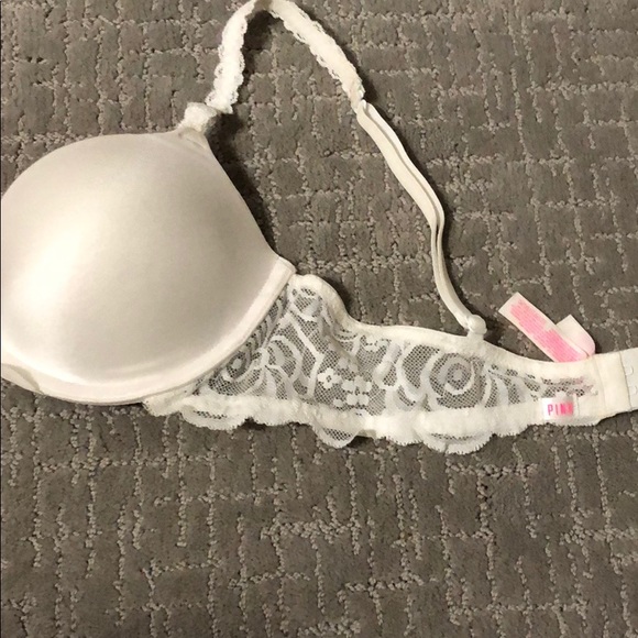 Pink Victoria’s Secret White Silky Bra - Picture 3 of 6
